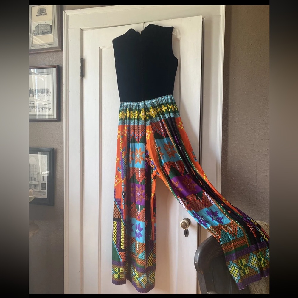 Vtg 60s 70s Futura Couture of New York Women Size 2 Maxi Dress Jumpsuit